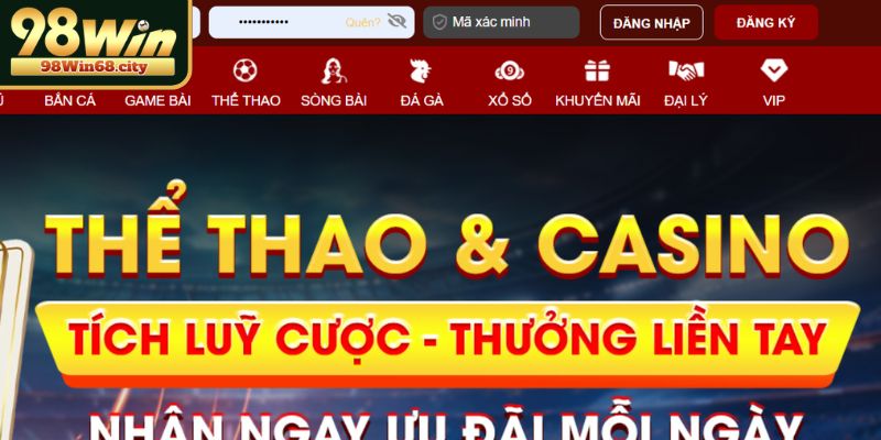 Hướng dẫn đăng nhập vào 98Win